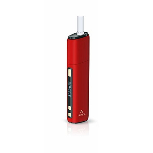 (Red) LAMBDA CC OLED HD Display Heat Not Burn Tobacco Heating Device, Compatible with All IQOS Heatsticks